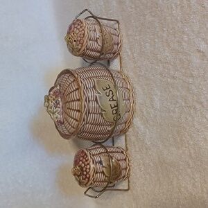 Til so handpainted grease pot and matching salt and pepper shakers numbe…